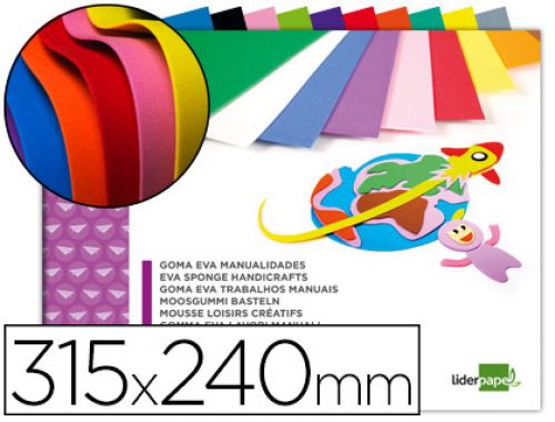 Bloco trabalhos manuais liderpapel goma eva folio 10 pranchas cores sortidas , Liderpapel , 43368 , 8423473433687